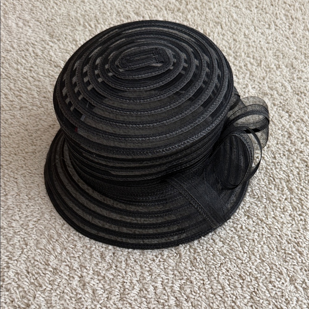 Chic Black Women's Dress Hat with Loop Accent